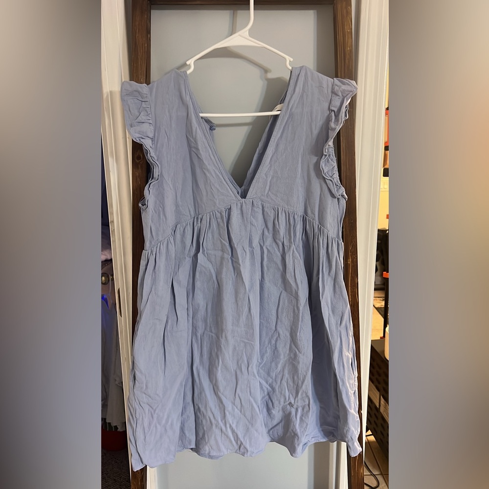 Mustard Seed Sky Blue Ruffle Dress
